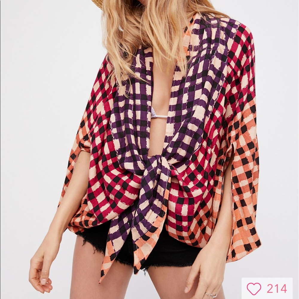 Free people retrograde kimono- navy/umber